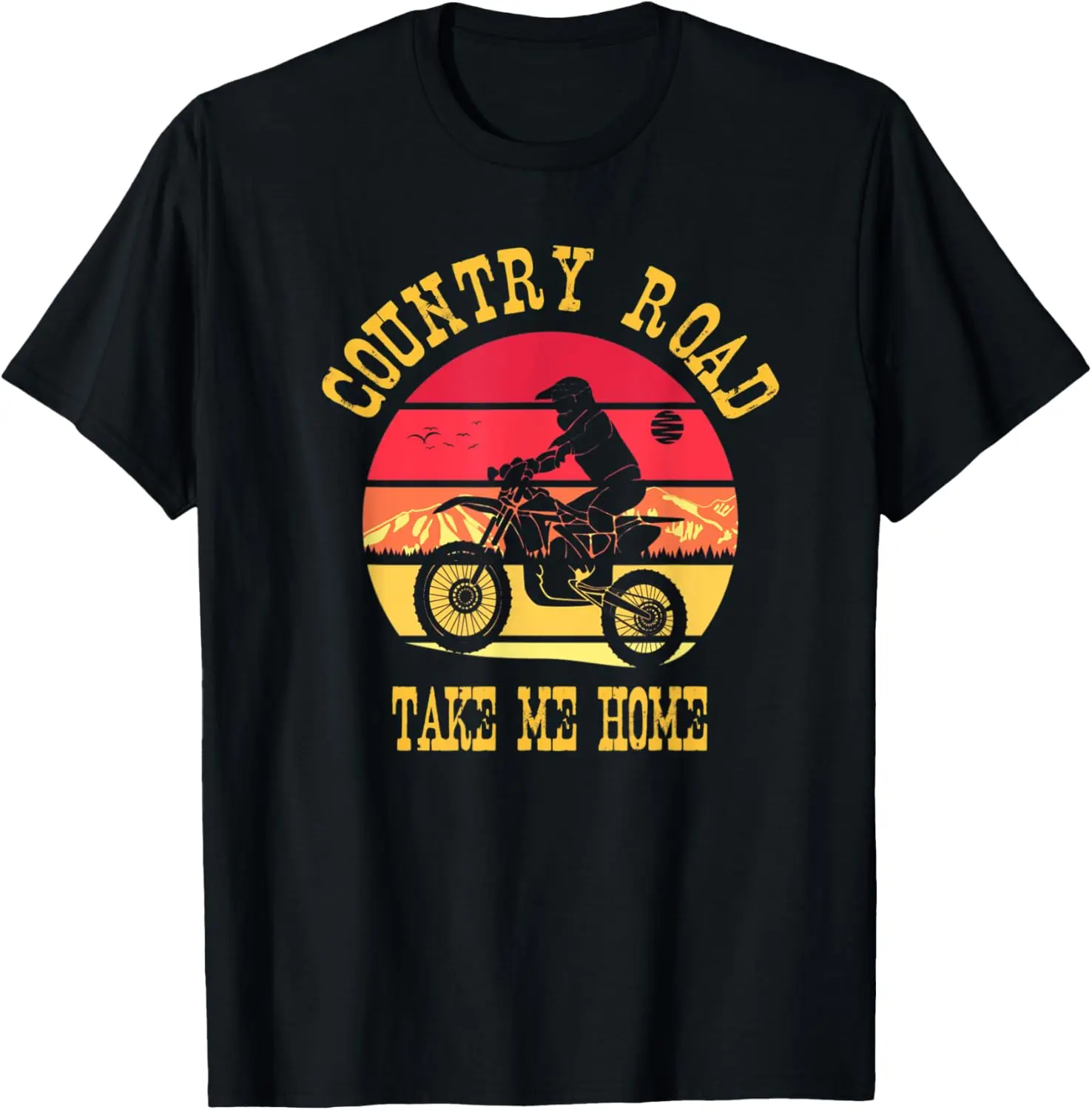 Country Roads Take me Home Vintage Retro Motobike Costume T-Shirt