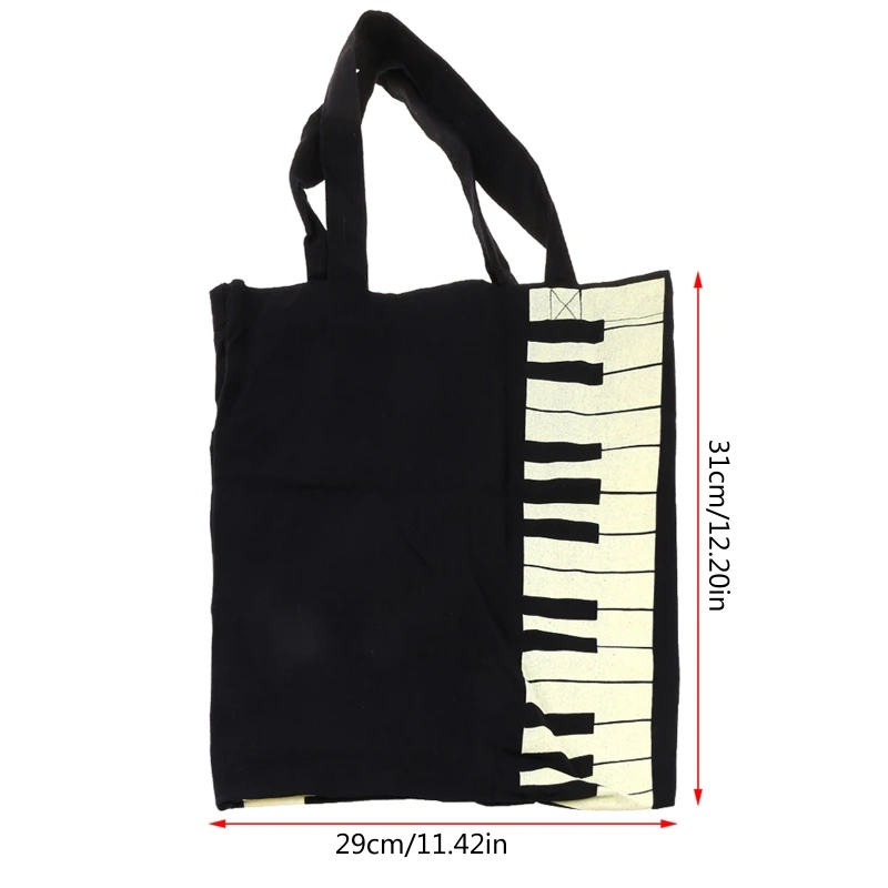 quente preto teclas piano música bolsa sacola saco compras bolsa e74b