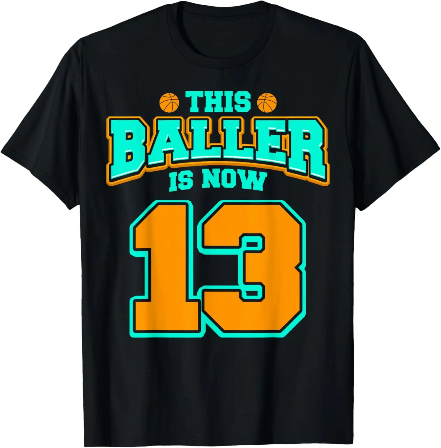 13th Birthday Shirt For Boys Basketball 13 Years Old Kids T-Shirt