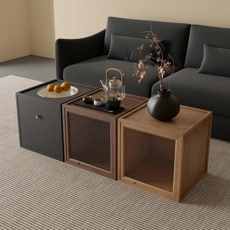 Massivholz-Couchtisch-Kombination, TV-Schrank, Sofa neben dem Tisch für Schlafzimmer, Wohnzimmer, multifunktionale Möbel