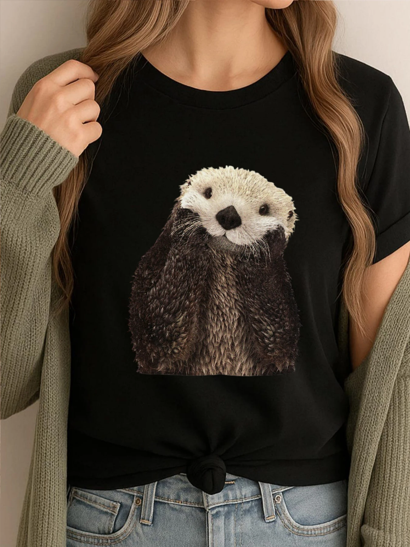 

Рубашки с выдрой, мужские футболки с рисунком, мужская повседневная футболка с коротким рукавом, забавные футболки, мужская роскошная дизайнерская одежда