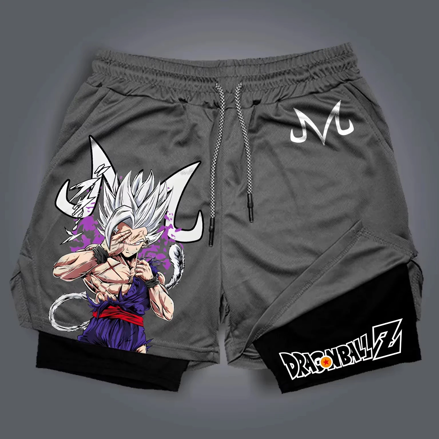

Dragon Ball GOKU Printed Double Layer Shorts Bandai Loose Men's and Women's Summer Sweating Breathable Sports Shorts