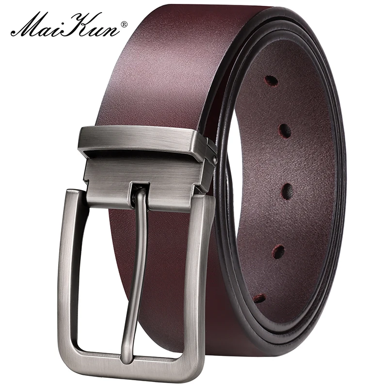 Maikun Echtes Leder Herrengürtel Große Größe Casual Gürtel Legierung Dornschließe Business Anzug Gürtel Vatertagsgeschenk Geschenk 3