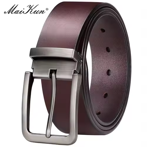 Maikun Genuine Leather Men's Belt Large Size Casual Belt   Alloy Pin Buckle Business Suit Belt Father's Day Present Gift - Image 7
