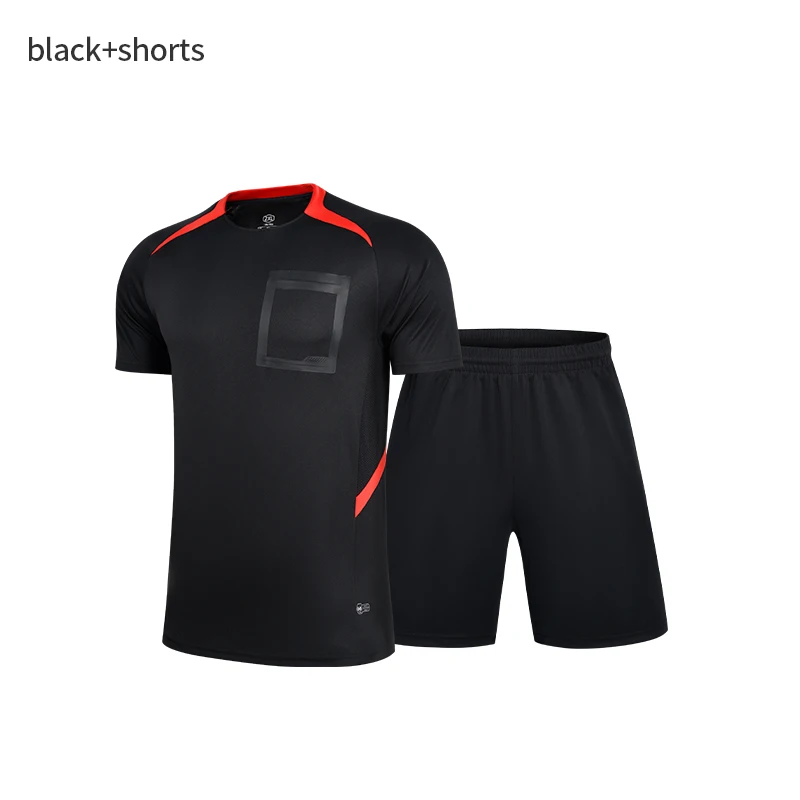 2025 Adult Football Referee Jerseys Custom Men Shirts Pockets Judge Short Sleeve Uniform Team Soccer Shirt Sportswear Clothes