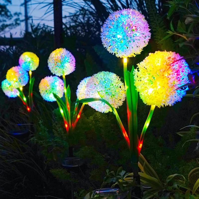 Outdoor LED Solar Light RGB Color dandelion Garden Flower Decorative Lamp Solar Power Orchid Yard Lawn Path Wedding