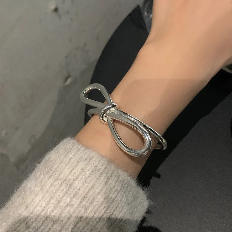 100% 925 Sterling Silber Trendiges Schleifenknoten-Damenarmband Schmuck Frauen Geburtstagsgeschenke 2026 Neuer Stil – Detail 4