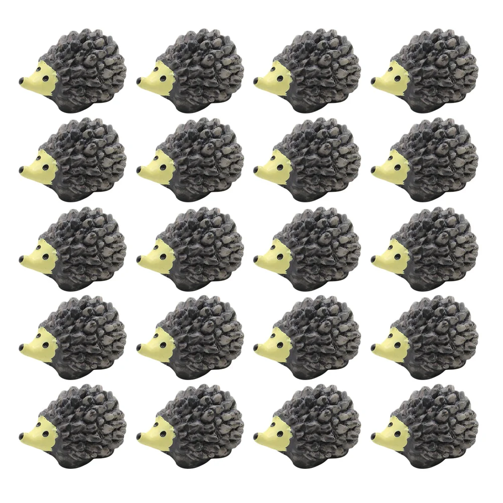 

20 Pcs Hedgehog Ornament Plant Decor Tabletop Miniatures Resin Outdoor Decoration Simulation Figurines