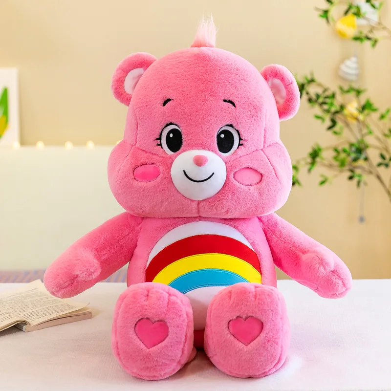 MINISO Disney-oso de peluche de colores, de arcoíris muñeco de trapo, almohada cómoda, regalo de cumpleaños, 38CM