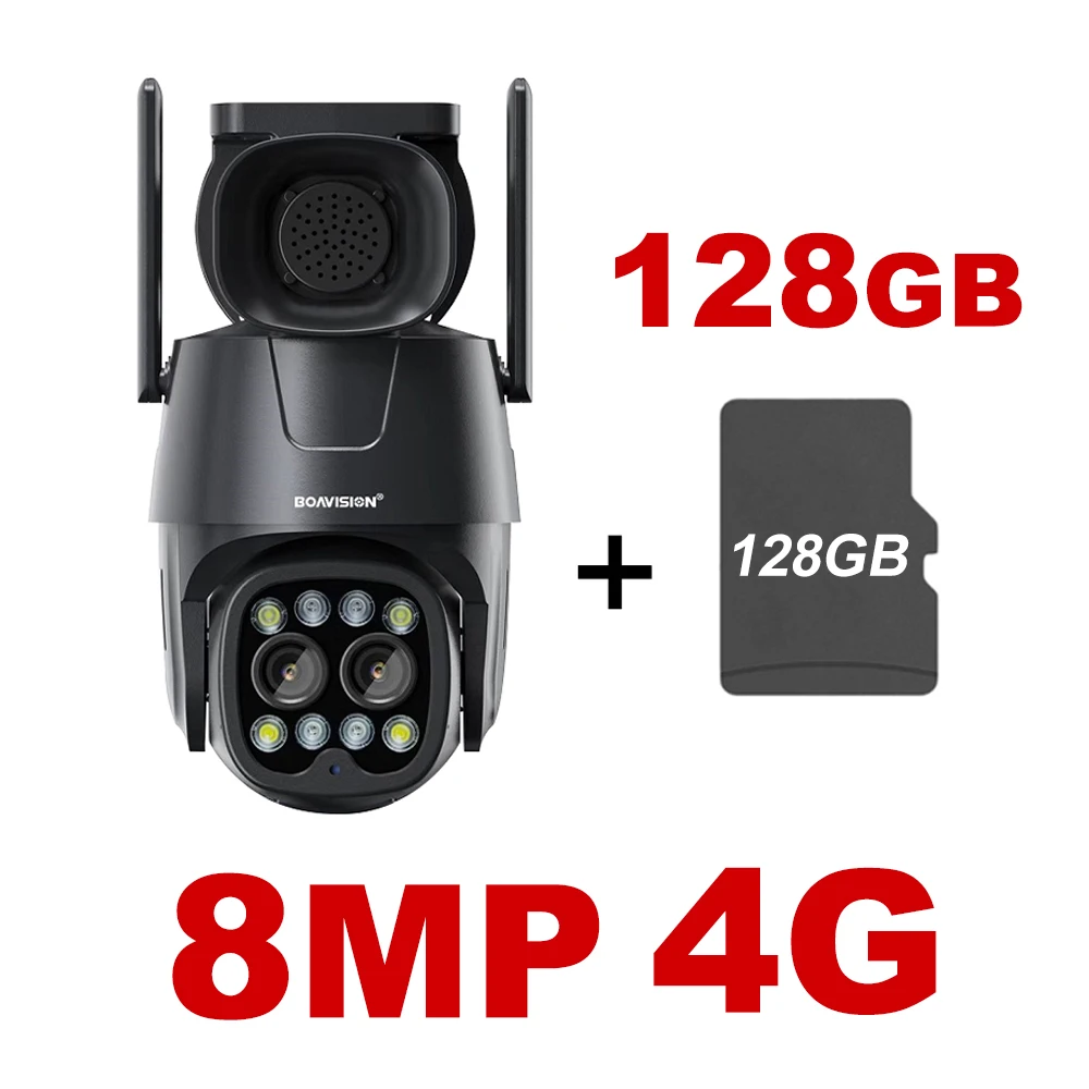 Ip Camera Wifi/4G Sim-kaart Ptz Hd 4MP 8MP Dual Lens 2.8Mm-8Mm 10X Zoom Outdoor ai Menselijk Tracking Kleur Nachtzicht Audio Security Camera