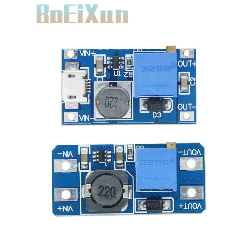 

5PCS MT3608 2A Max DC-DC Step Up Power Module Booster Power Module 3-5V to 5V/9V/12V/24V Adjustable Booster For Arduino