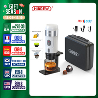 HiBREW Portable Coffee Machine for Car & Home,DC12V  Expresso Coffee Maker Fit Nexpresso Dolce  Pod Capsule  Coffee Powder H4A W