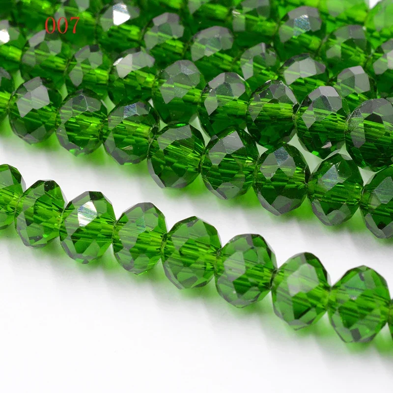 FLTMRH Olive GreenColors 4mm 140pcs Rondelle Austria faceted Crystal Glass Beads Loose Spacer Round Beads for Jewelry Making
