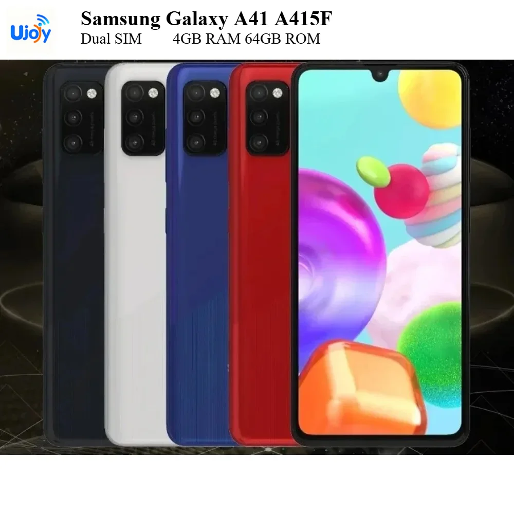Samsung Galaxy A41 A415F 4G Mobile Phone Dual SIM 6.1" 4GB RAM 64GB ROM 48MP+8MP+5MP+25MP Octa Core Original Andriod SmartPhone