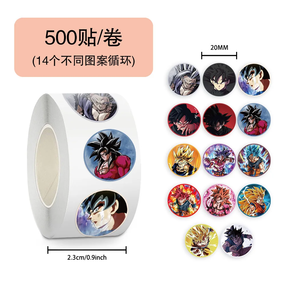 

500pcs/Roll Cartoon Dragon Ball Roll Stickers Creative DIY Graffiti Guitar Notebook Envelope Seal Decals Decorative Toys Sticker