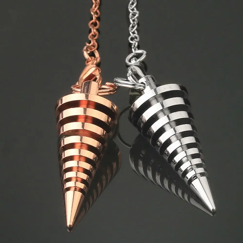 Metal Screw-shaped Pendulum Shuttle Reiki Healing Pendulo Divination Amulet Pendant Women Men Trendy Jewelry for Dowsing