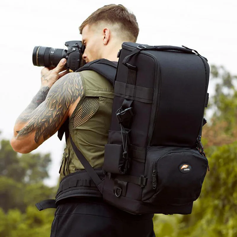 Fotografowanie ptaków Cannon torba na obiektyw teleobiektyw profesjonalny obiektyw do lustrzanki cyfrowej plecak torby podróżne na zewnątrz do Canon