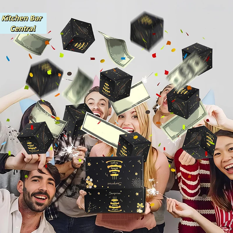 【10 Stück faltbare, aufspringende Überraschungs-Geschenkboxen in Schwarz-Gold, aufspringende Überraschungsbox, Valentinstagsgeschenk】 – Detail 2