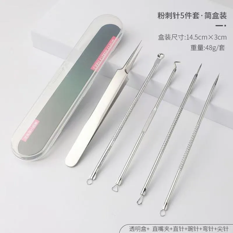 ステンレス鋼の黒ずみ除去ピンセットニキビクリップニキビ針スキンクリーニングツール美容細胞ケア用