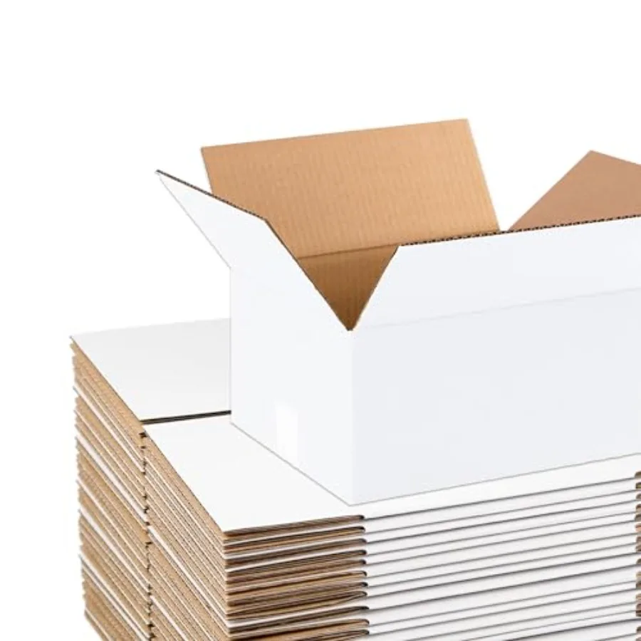 AVIDITI White Shipping Boxes 12"L x 9"W x 4"H 25 Pack Small Medium Mailing Box for Small Business Packaging, Mailers, Gifts and