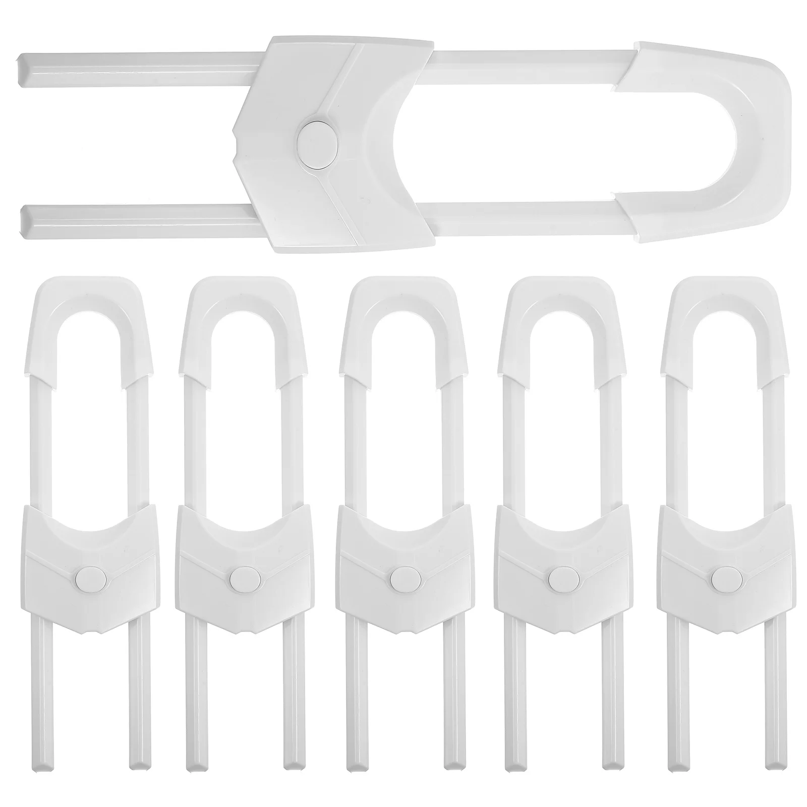 6 قطعة أقفال أمان الطفل خزانة المزالج حريزعلى الأطفال البلاستيك U شكل أقفال الأبواب للأدراج الثلاجة سهلة التركيب لا ضرر