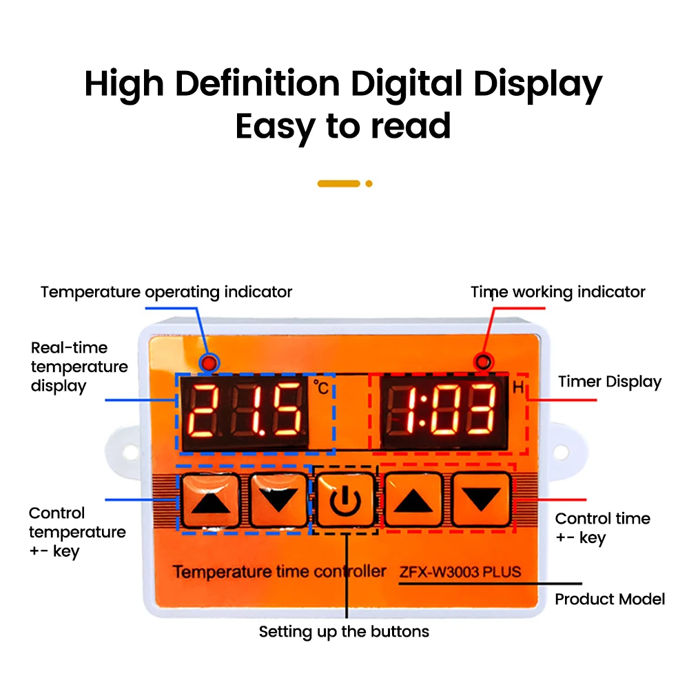 ZFX-W3003 Micro Temperature Controller Thermostat Thermoregulator -160~999℃ Heating Cooling Incubator Water Temp Regulator