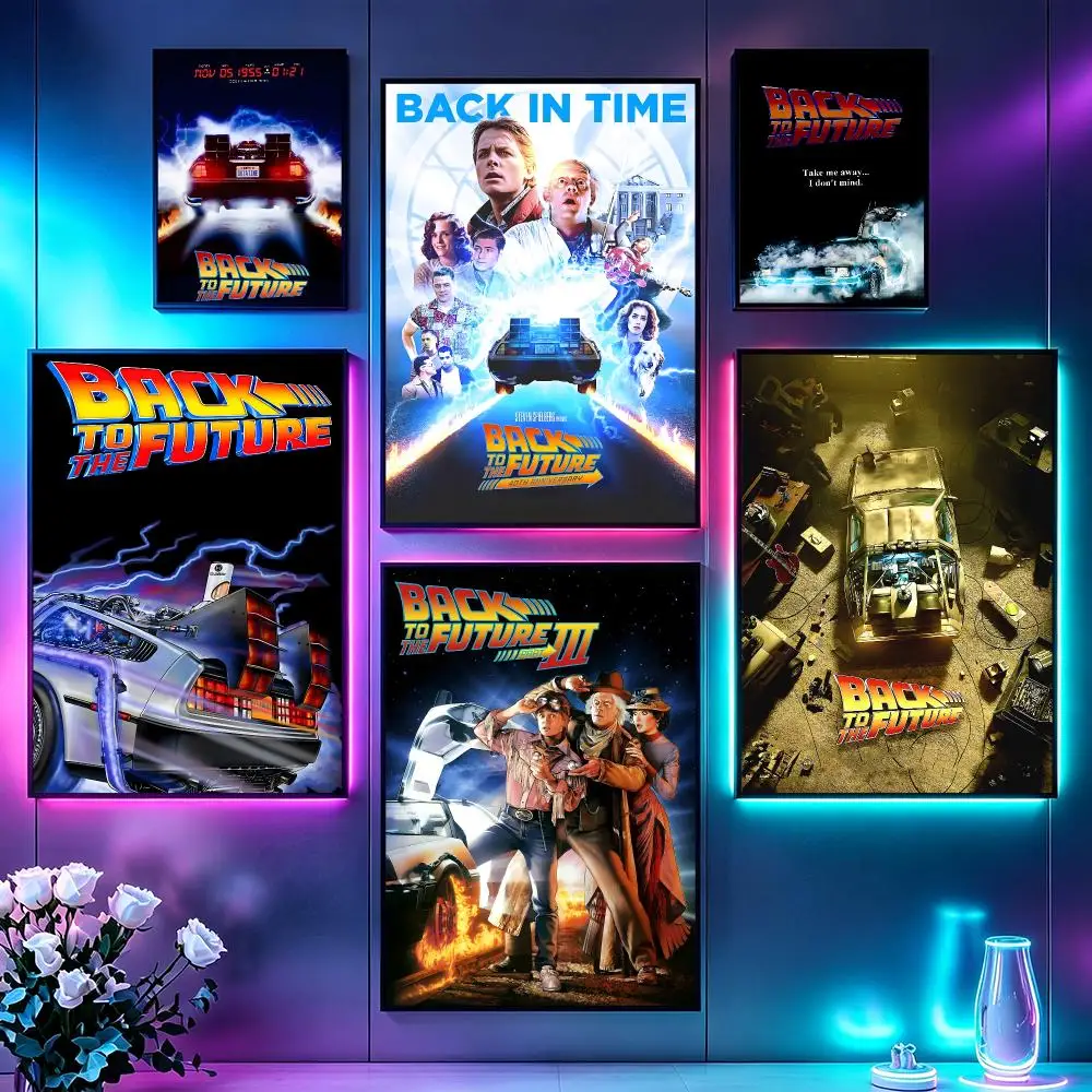 Movie Back to the FutureS Poster Poster Sci Fi Cyberpunk HD Self Adhesive Wall Print Futuristic Home Game Room Decor Gift