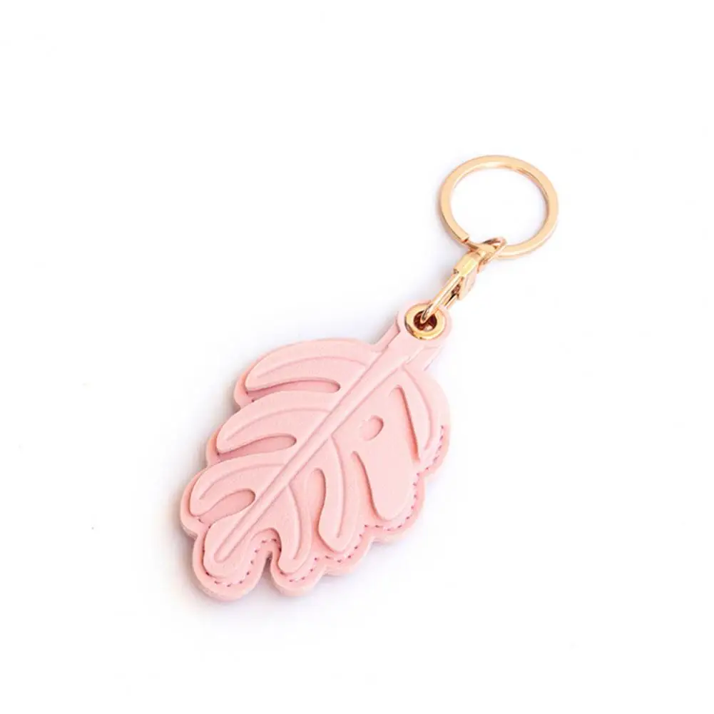 Keychain Pendant Gift Monstera Leaf Keychain Pendant Imitation Leather Access Card Holder Decorative Bag Charm Key Holder
