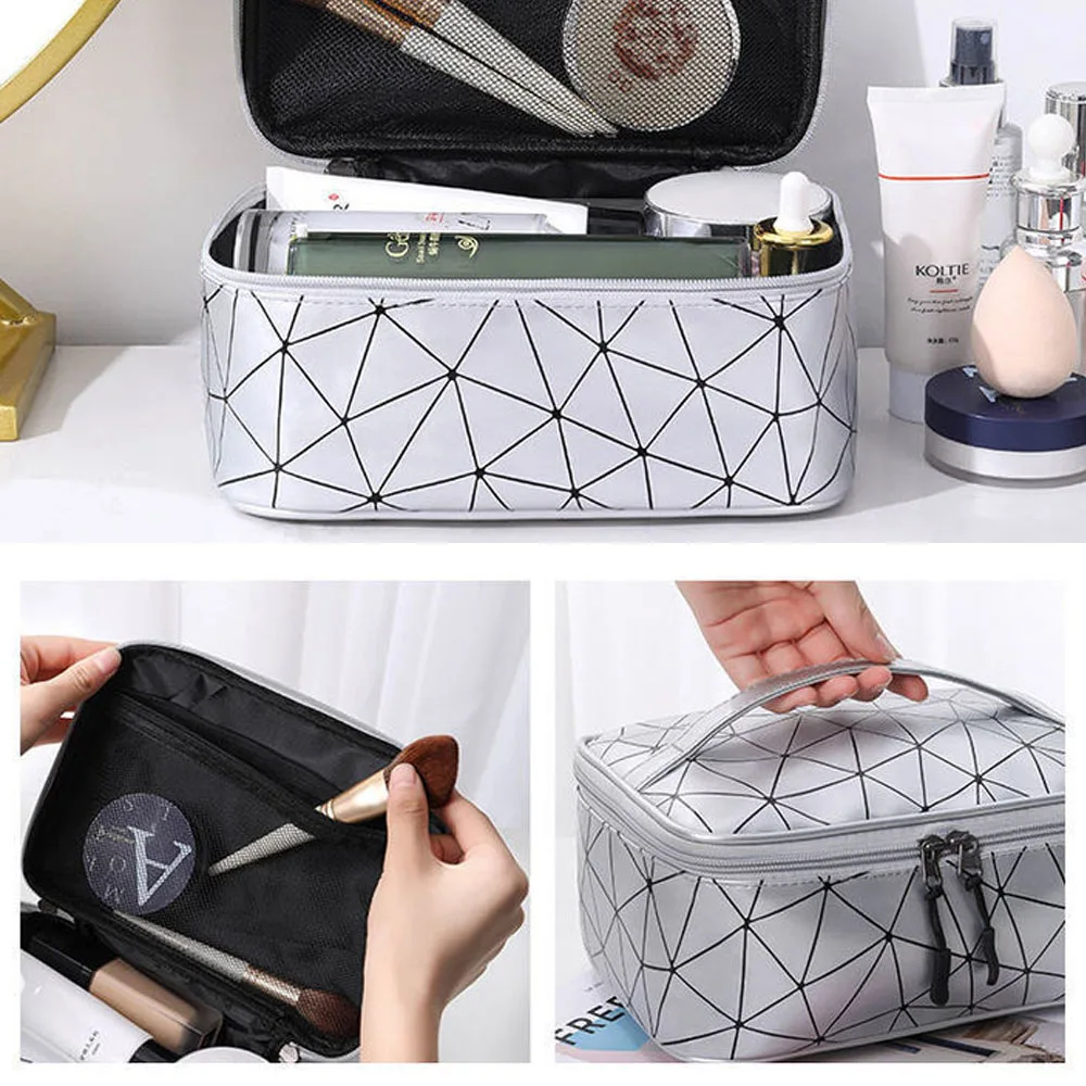 Portable Nail Polish Storage Bag Makeup Cases Organizer Cosmetic Handbag with Handle 1/2 Layers Essential Oil Bag for Travel