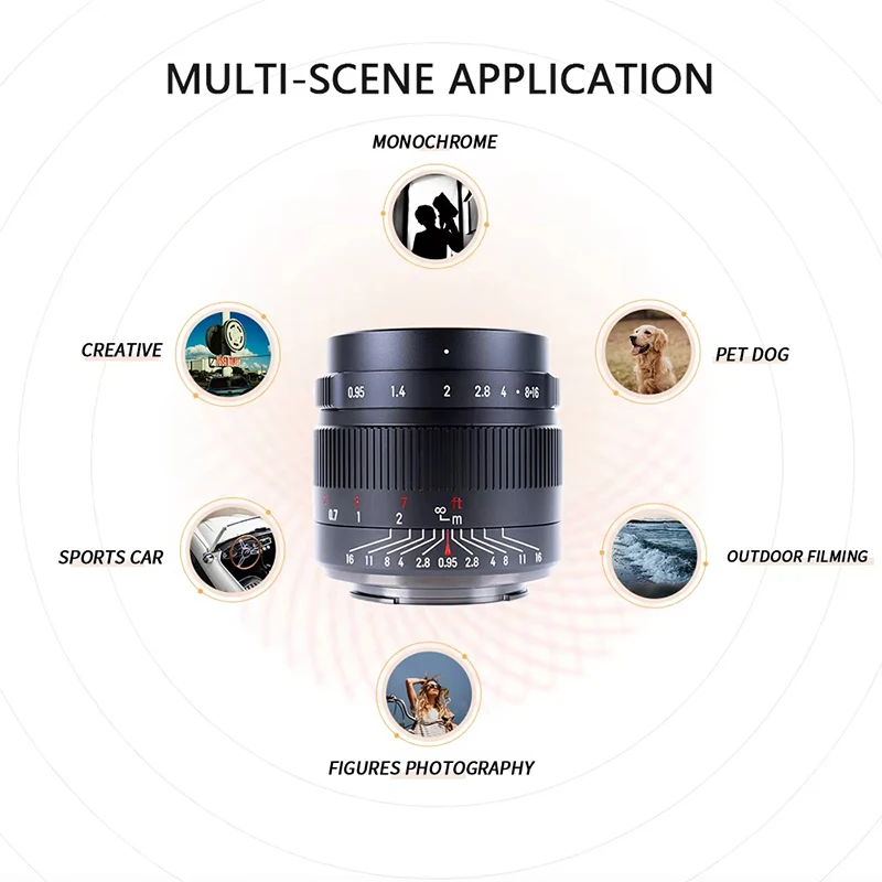 7artisans MF 35mm F0.95 APS-C Ultra Large Aperture Lens for Canon RF/Fujifilm X/M4/3 Mount XT50 XS20 R6 R5C XPro1 XA1 RP R8 R5