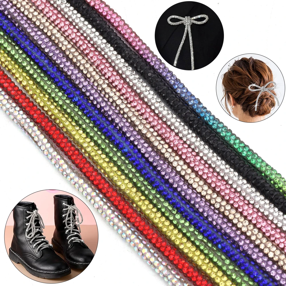 

5yards 4mm Rhinestone Rope Glitter Crystal Rhinestone Cord Trim for DIY Sewing For Clothes Shoes Bags Wedding Costume Decoration