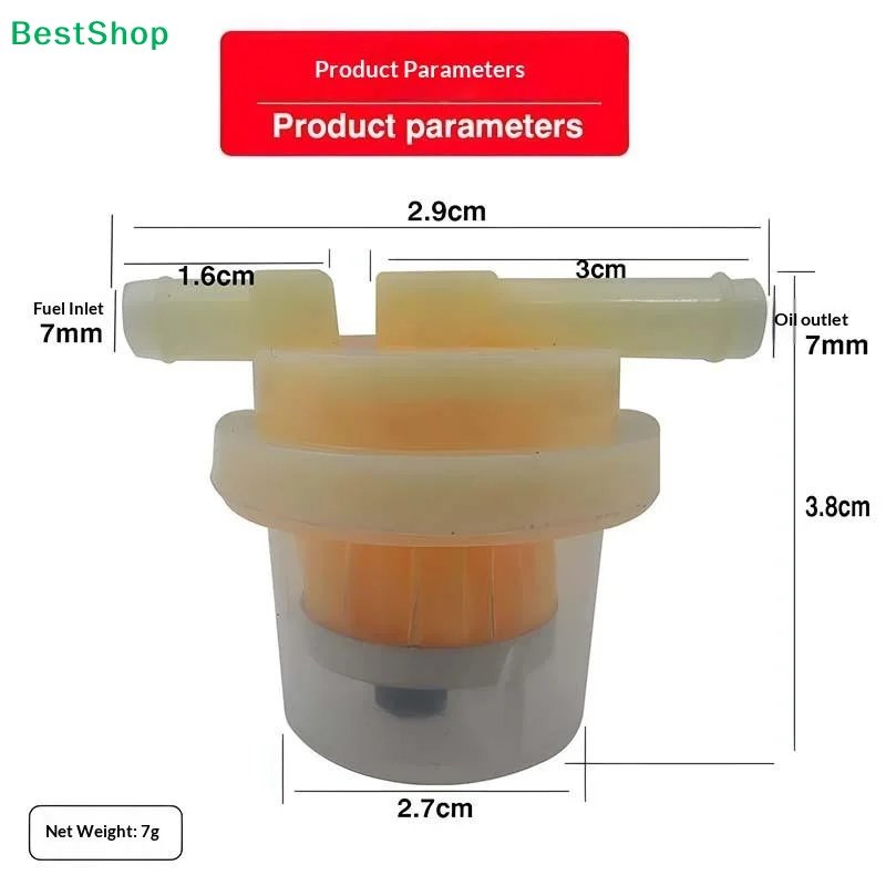 ❄ Kraftstofffilter für Kleinmotoren - Universeller 7mm Einlass/Auslass Ölfilter für Motorräder, Generatoren & Kleinmaschinen