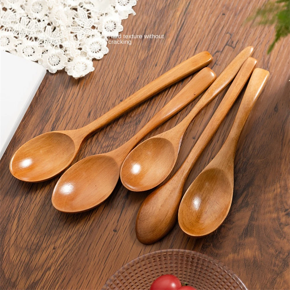 1/2PCS Wooden Spoon Bamboo Kitchen Cooking Utensil Tool Soup Teaspoon Catering For Kicthen Wooden Spoon Tableware Kitchen