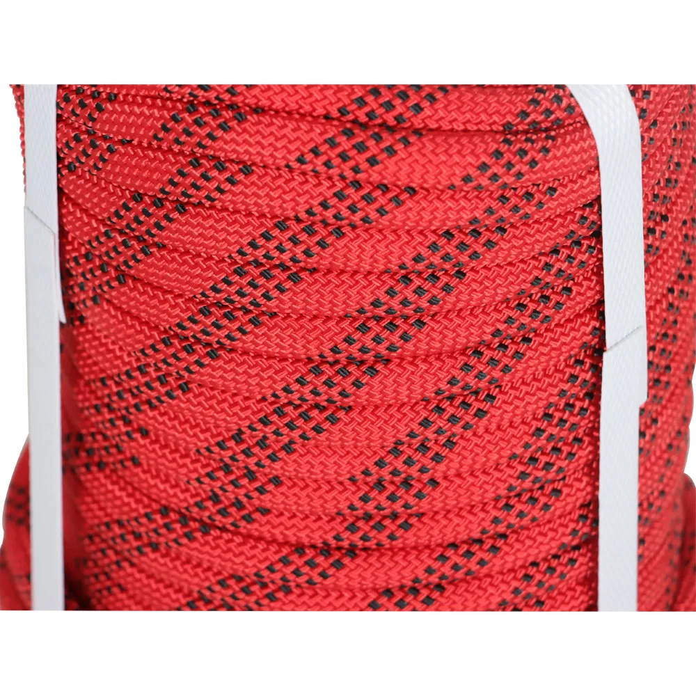 High Strength 3520lbs 3/8 Inch Polyester Rope 100Ft Red-Black-for Tree Climbing Rigging, Arborist