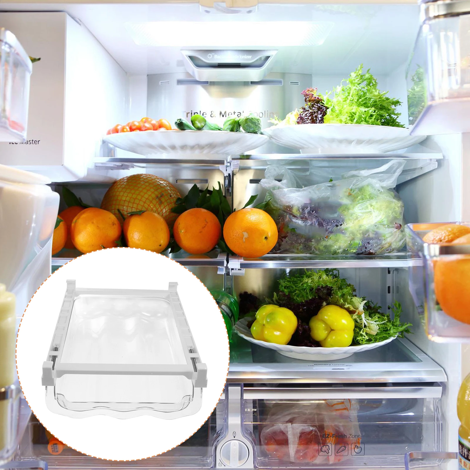 

1Set Fridge Egg Storage Box Durable Egg Holder Groove Design Prevents Breakage Easy Installation Disassembly Neat Kitchen Goods