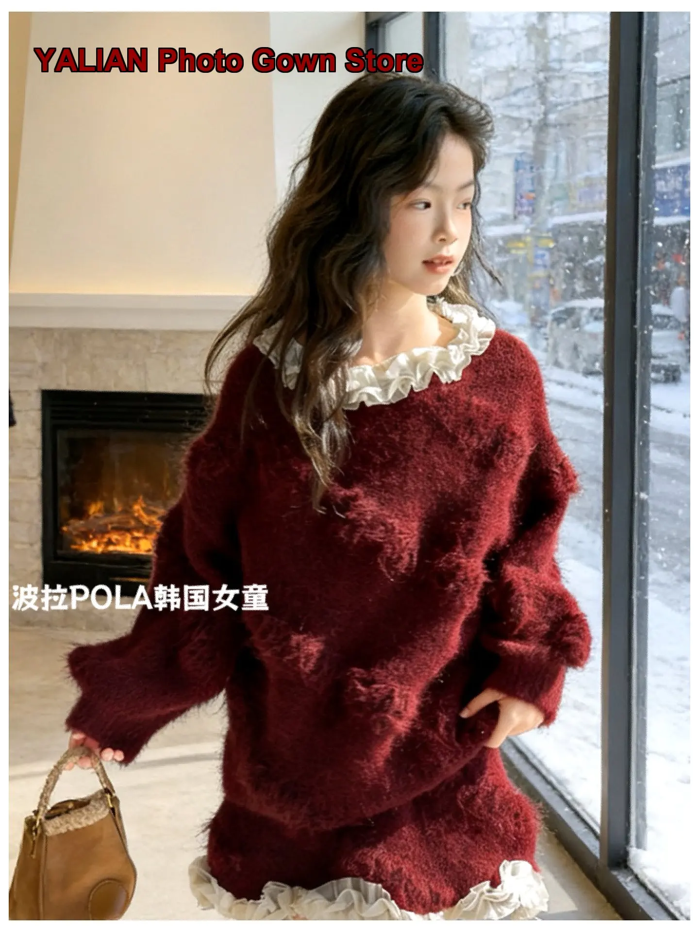 Girls Lazy Style Two-Piece Set Korean Children’s New Year Dress Autumn Winter Kids