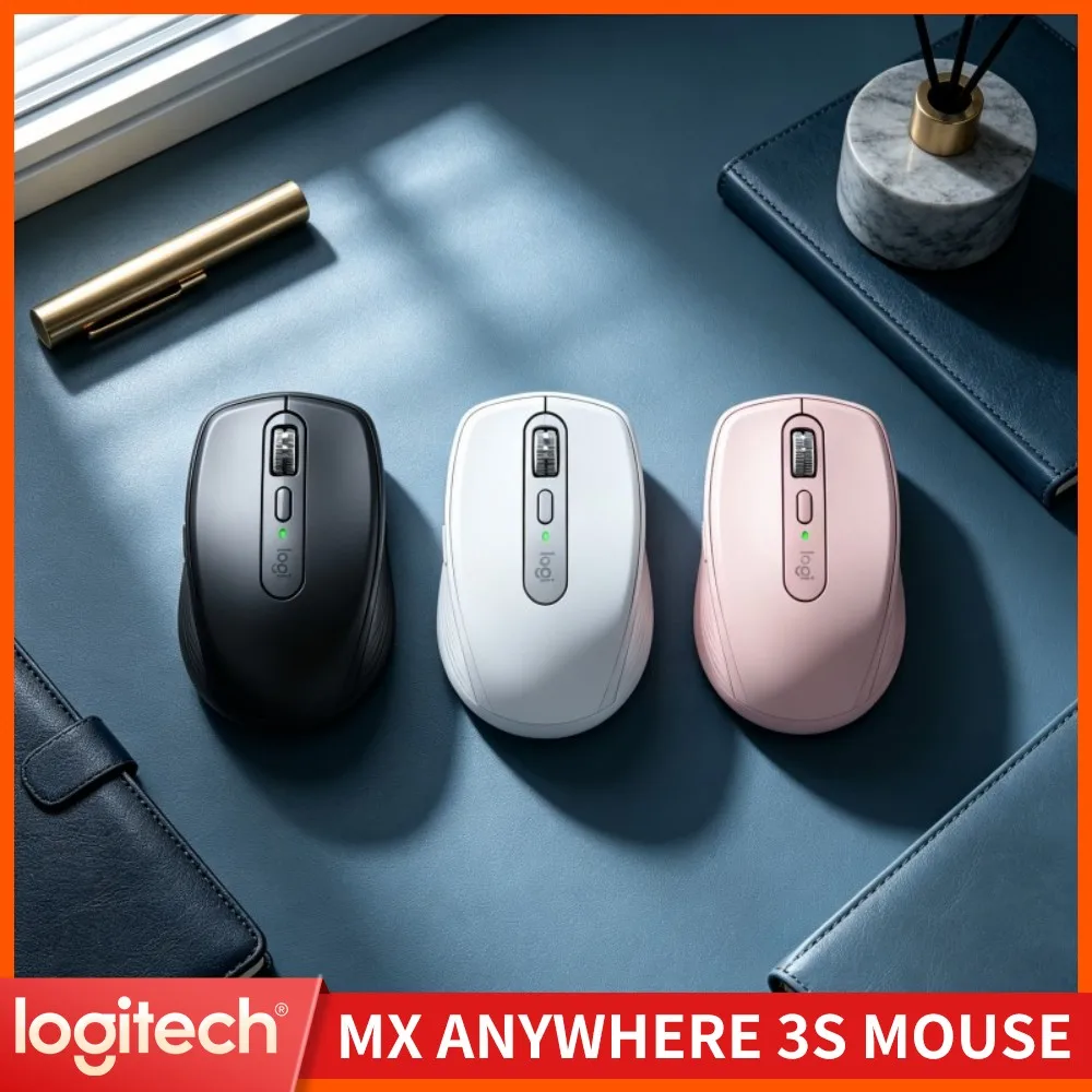 Logitech MX Anywhere 3S Advanced Wireless Mouse, 90% Quieter Clicks, 8K DPI Darkfield, Multi-Device