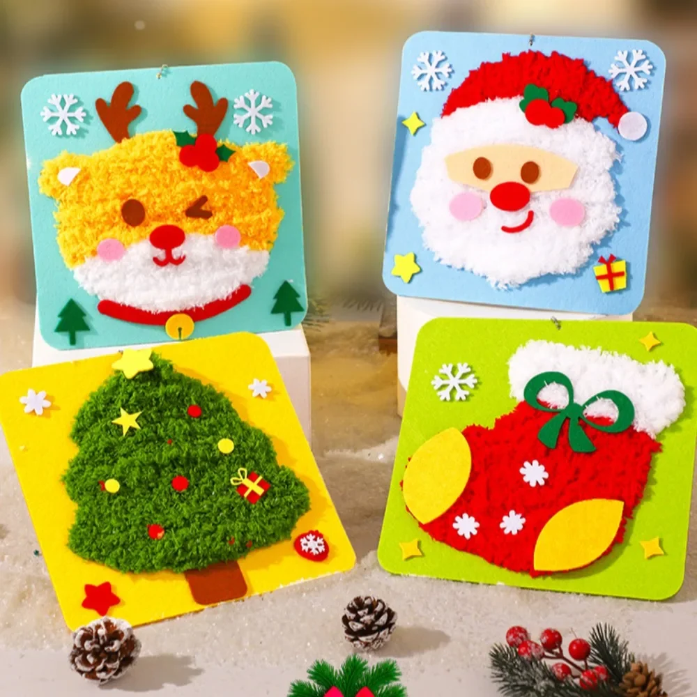 Christmas Sewing Toy Sewing Set Beginner Embroidery Toy Projects Non-Woven Sewing Kit Educational Christmas Craft For Children's