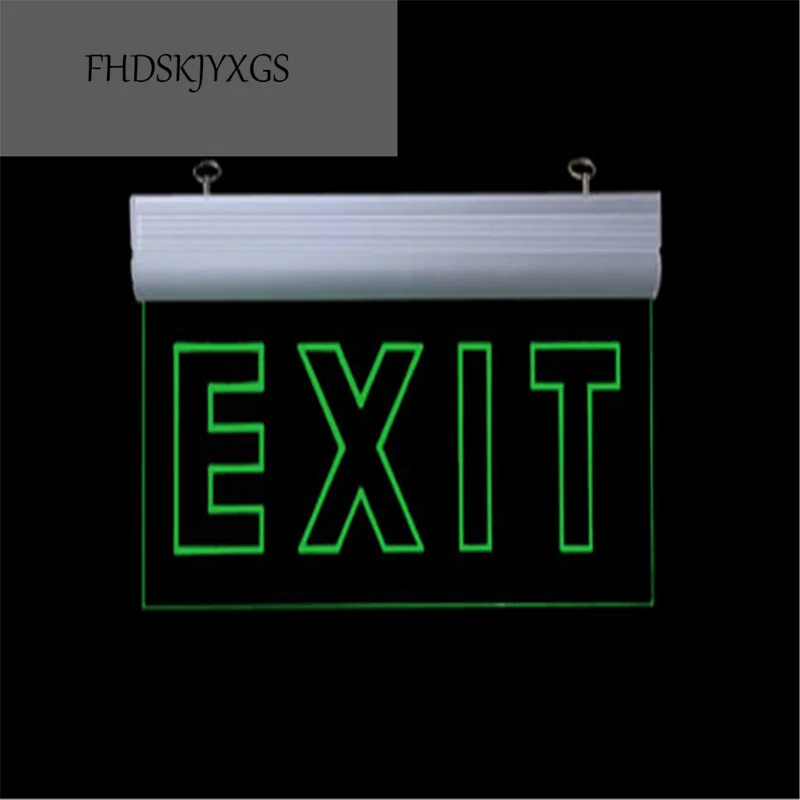 Exit Led Light Ac110v/220v Green Exit Emergency Light Fire Sign Indicator Warning Lamp For Bulb Hotel Mall School Public Place