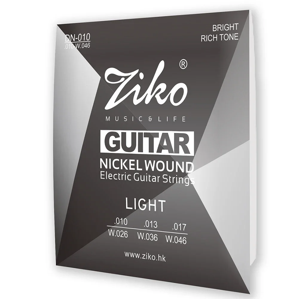ZIKO DN-010 струны для электрогитары, никелевая намотка, шестигранный цоколь сплава, гитарные струны, струнные детали для электрогитары, аксессуары