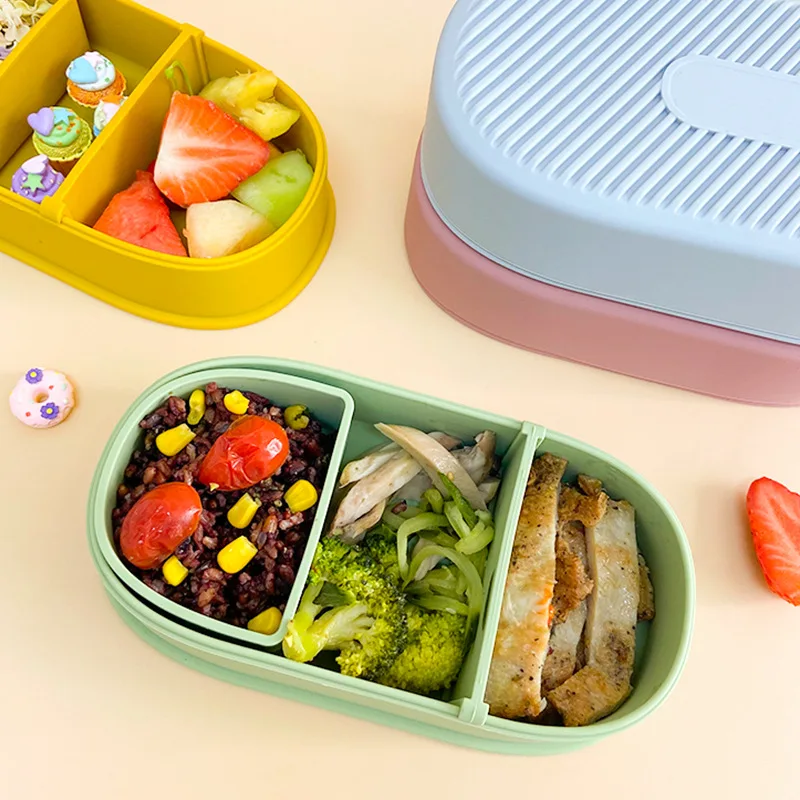 Microwave Oven, Anti Spillage Small Soup Box With Lid, Compartment, Portable And Insulated Student Lunch Box, Silicone Lunch Box