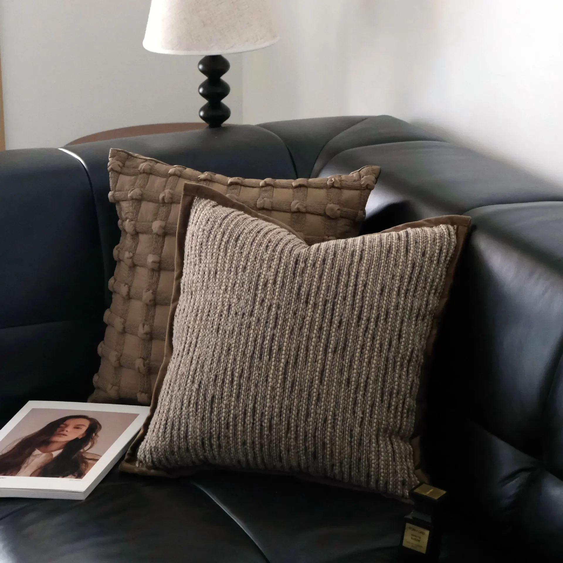 

1 Pc Simple Style Throw Pillow Covers Decorative Throw Pillows for Couch Pillows Cover Brown Pillow Case (Without Pillowcore)
