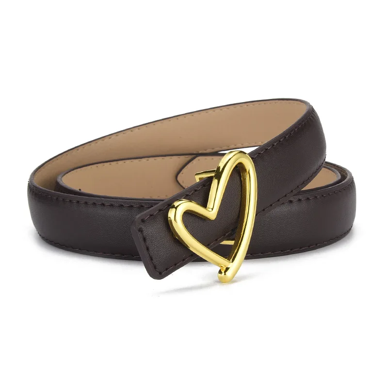 1 stücke frauen Gürtel Modische Herz-Förmigen Schnalle Gürtel High-End-PU Leder Dünnen Gürtel Casual Vielseitig trend Jeans Damen Gürtel – Detail 16