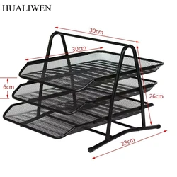 Office Supplies, Wire Mesh, Metal Three-layer File Rack, Data Tray Storage Rack, Data Tray Drawer Style