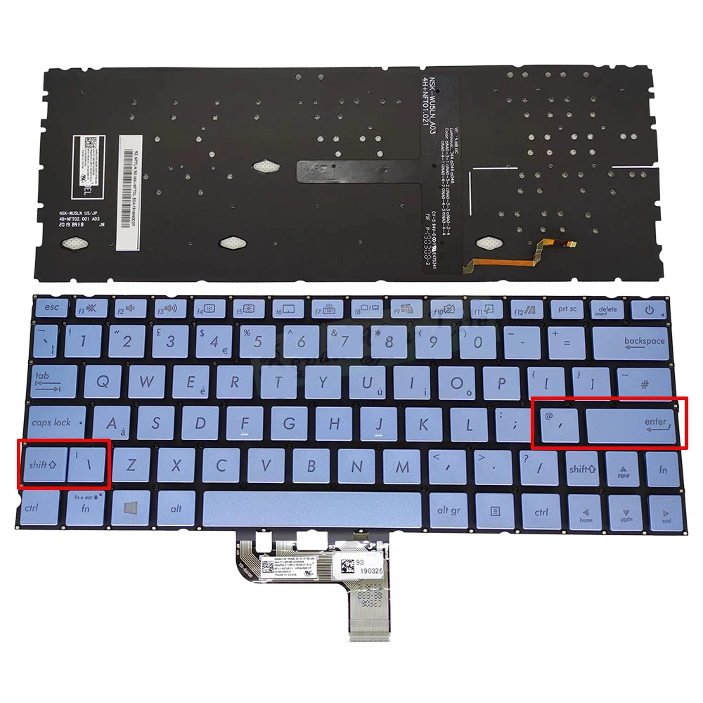 

UK Backlit keyboards for ASUS Zenbook 13 UX334 UX334FL UX334FA blue