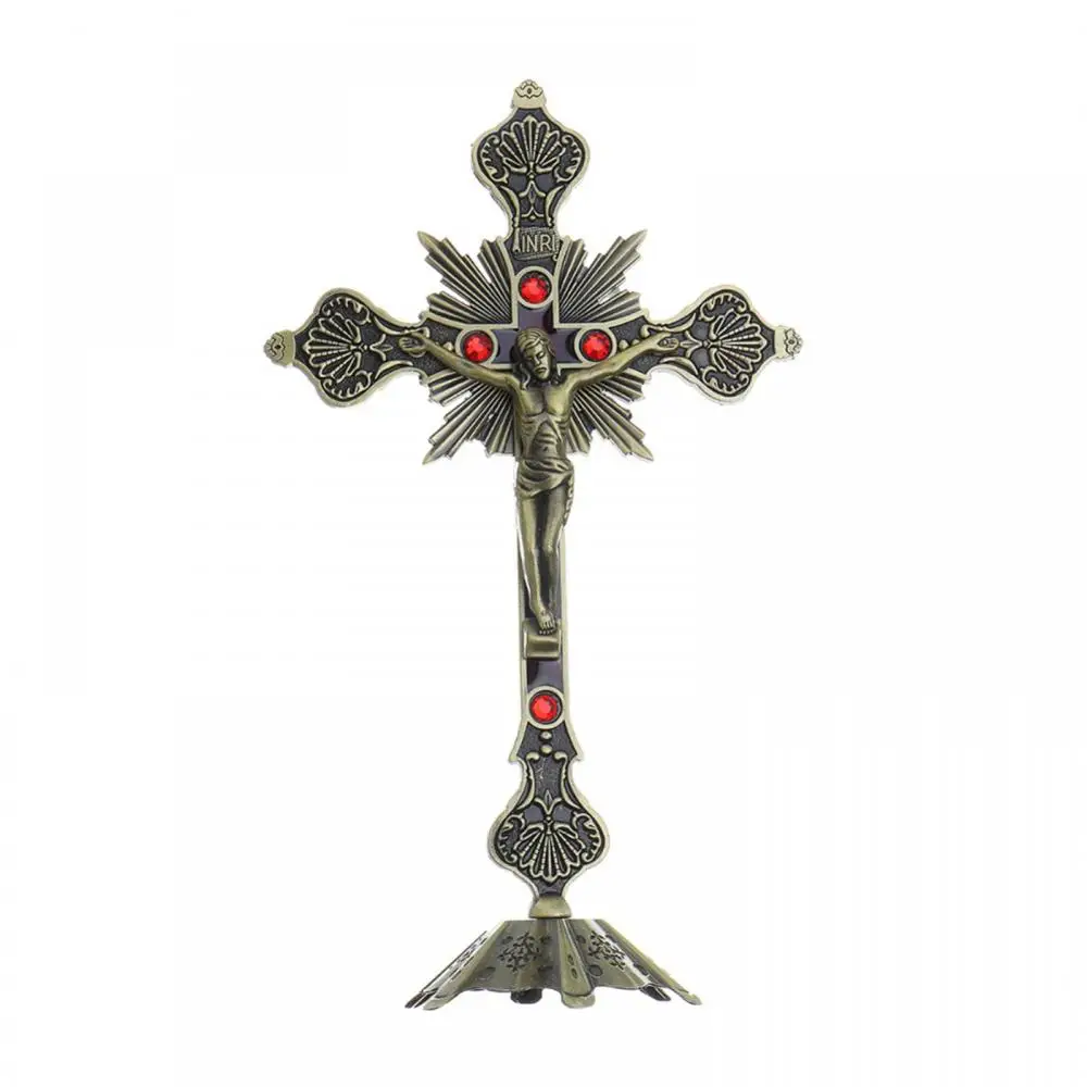 Antique Catholic Religious Altar Standing Wall Crucifix Cross Church Decoration