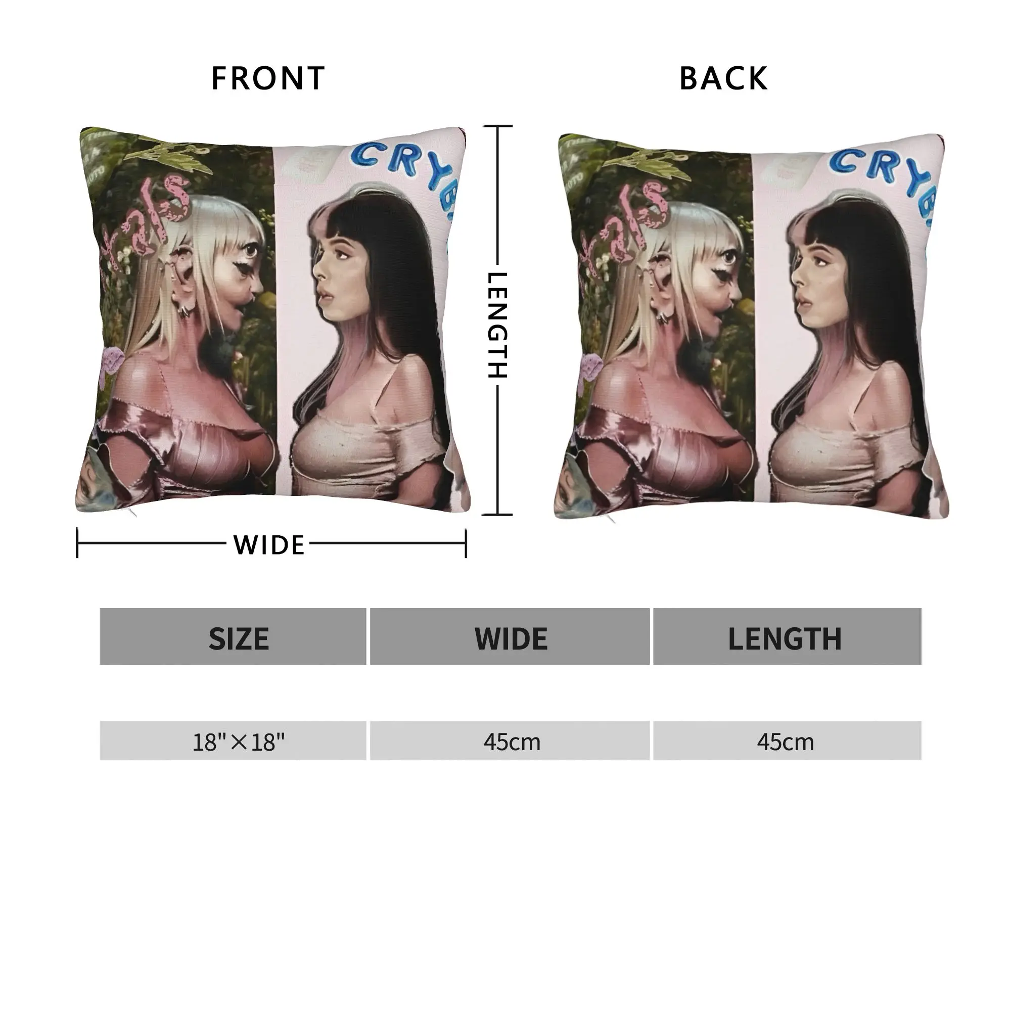Melanie Martinez Pattern Pillow Case  Print Pillow Cover Novelty Cushion Cover For Sofa Bedroom Home Decor
