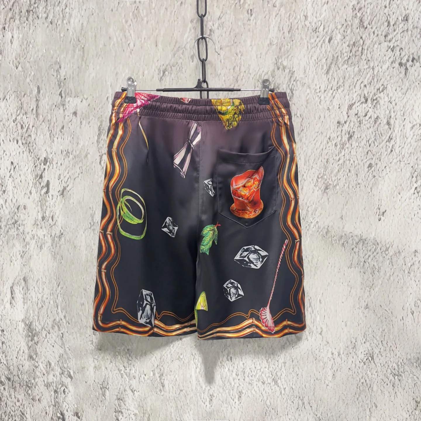 

Casual Hawaii Vaion Versatile Five-Quarter Pants Sicilian Sle Hawaii Leisure orts Men's Straight Leg Polyester Fiber