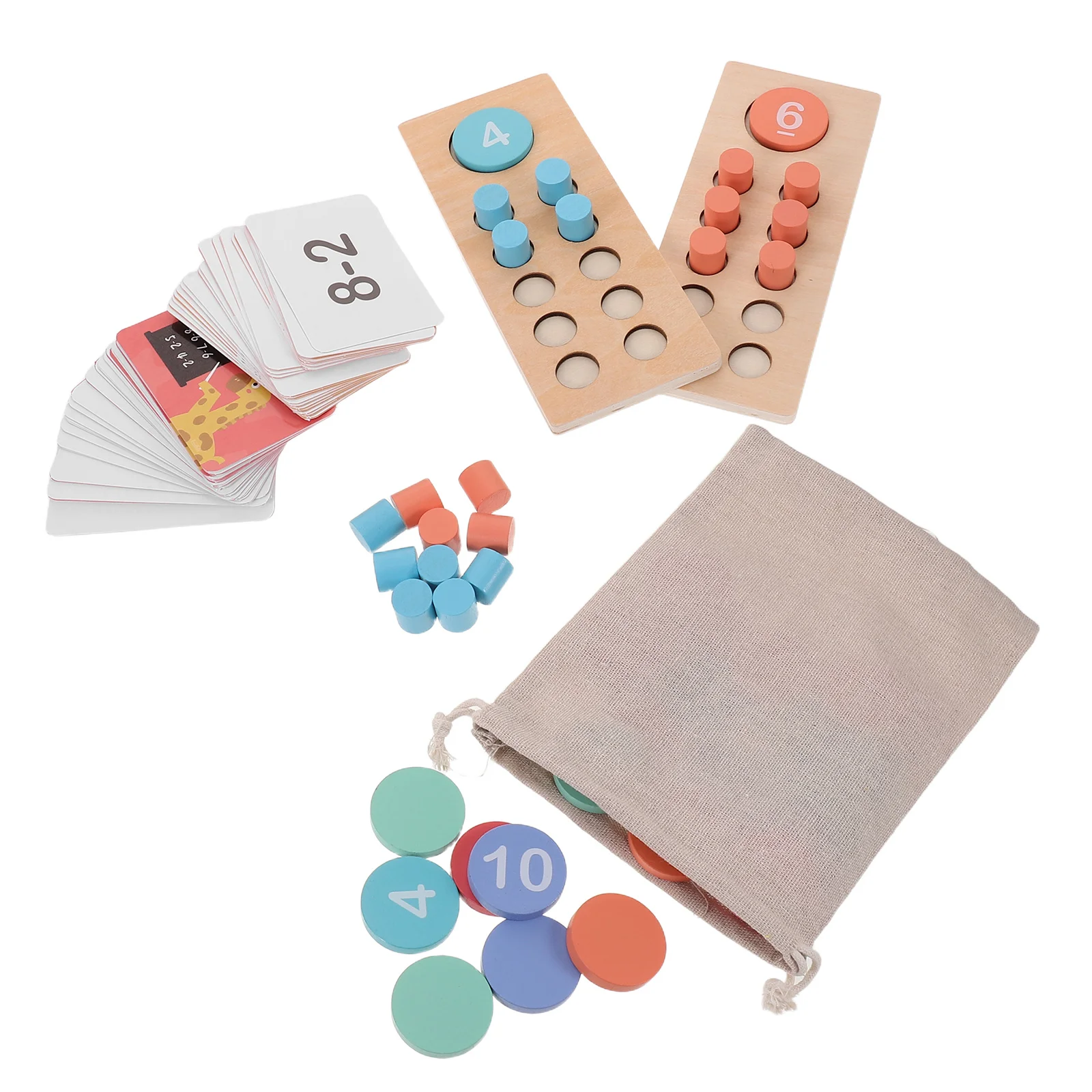 

1Set Kids Math Educational Montessori Wooden Counting Frame Colorful Beads Addition Subtraction Learning Aid for Preschool