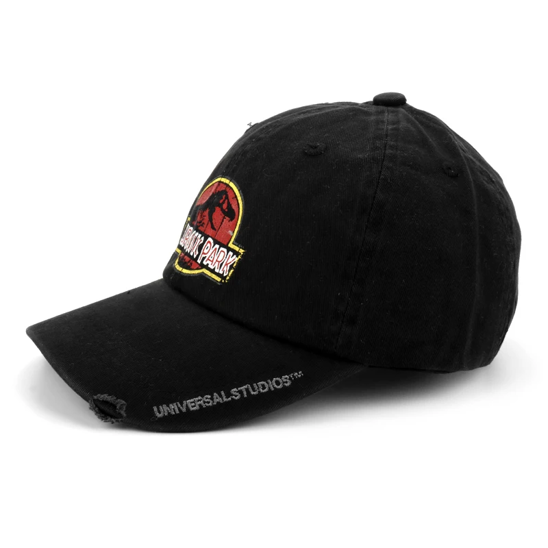 Jurassic Park Baseball Cap Red Distressed Logo Kpop Rock Adjustable Trucker Hat Street Style Print Men Adult Baseball Caps image 3